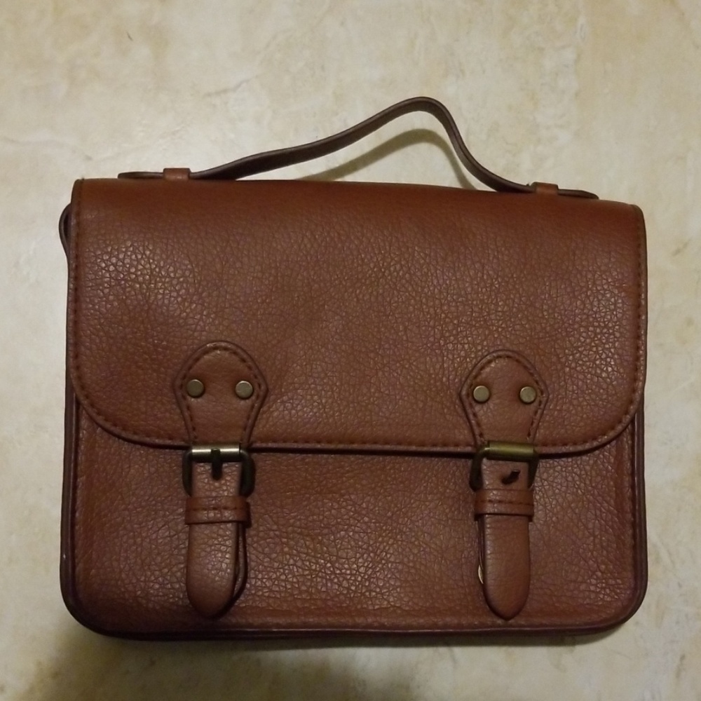 Divided Brown Brief Case Purse